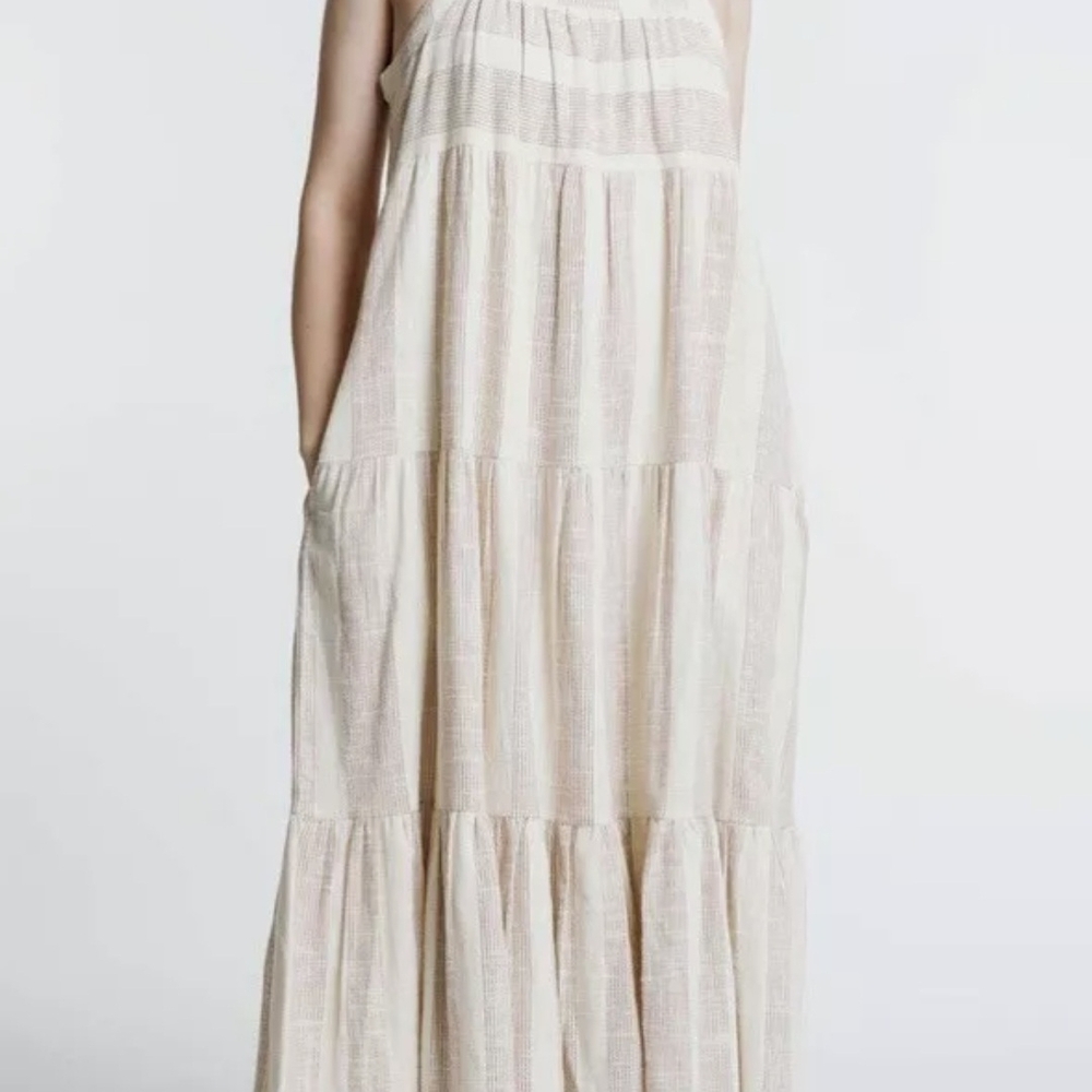 Tiered Cream Maxi Dress